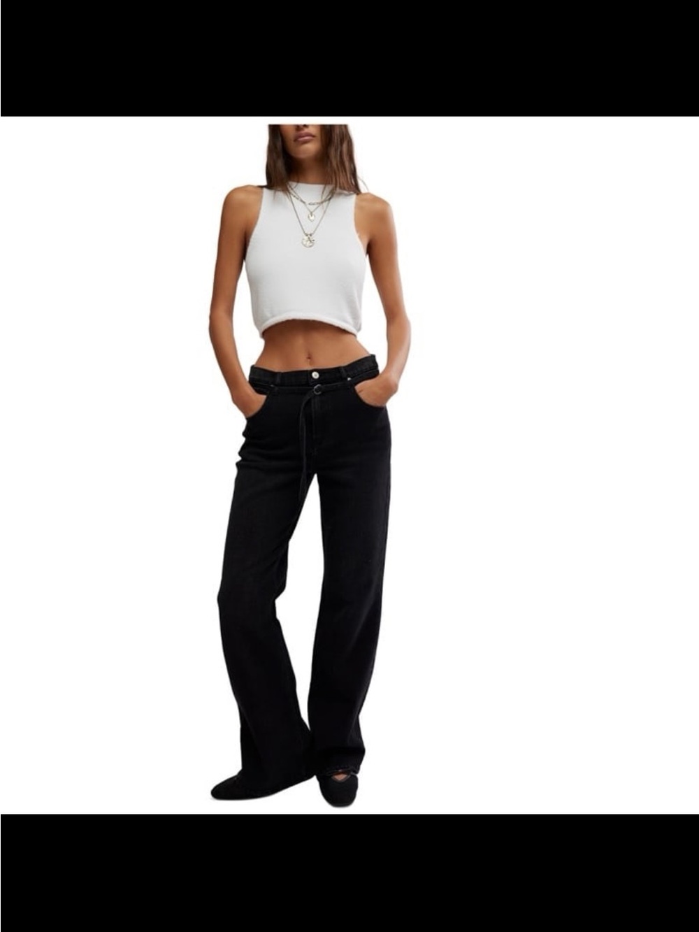 NWB free people women’s Sabine high rise belted bootcut jeans size 24